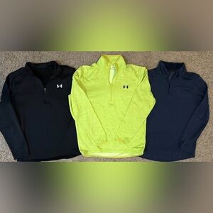 Under Armour LOT Mens Golf Sweater Pullover 1/4 Zip Cold Gear Loose Fit Medium